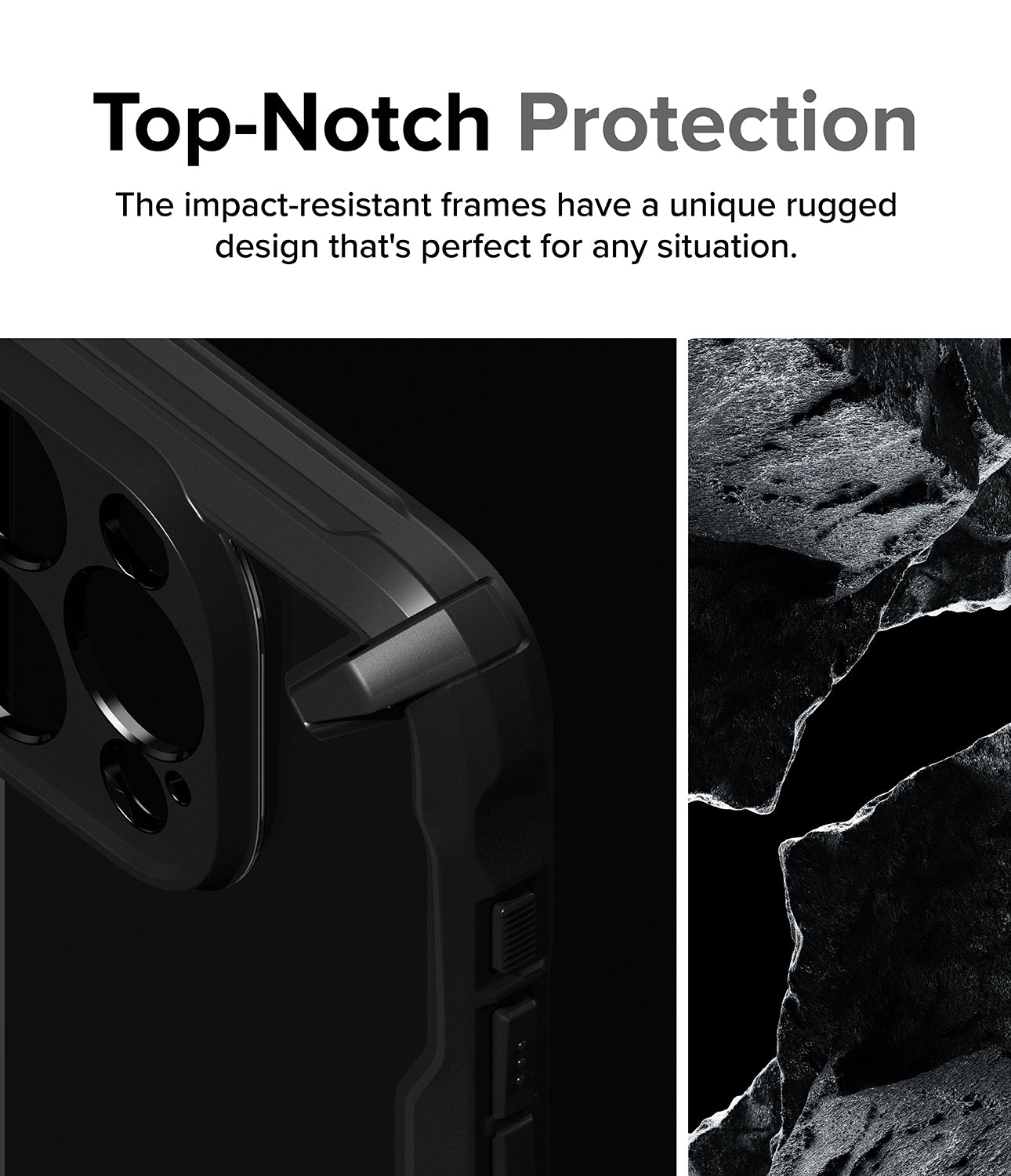iPhone 15 Pro Case | Fusion-X - Black - Top-Notch Protection. The impact-resistant frames have a unique rugged design that's perfect for any situation.