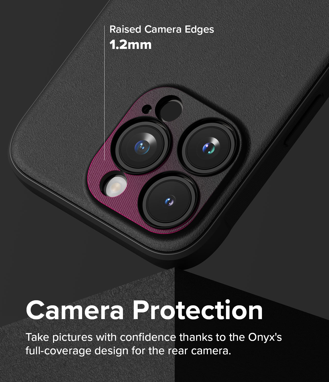 iPhone 15 Pro Case | Onyx - Black- Camera Protection. Take pictures with confidence thanks to the Onyx's full-coverage design for the rear camera.
