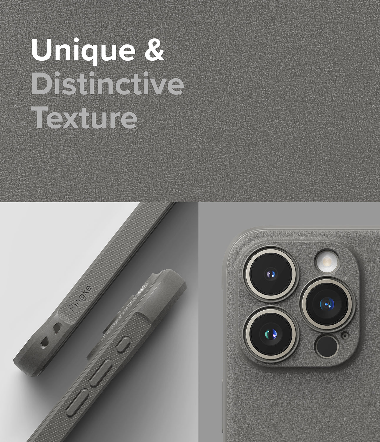 iPhone 15 Pro Case | Onyx - Gray - Unique and Distinctive Texture.