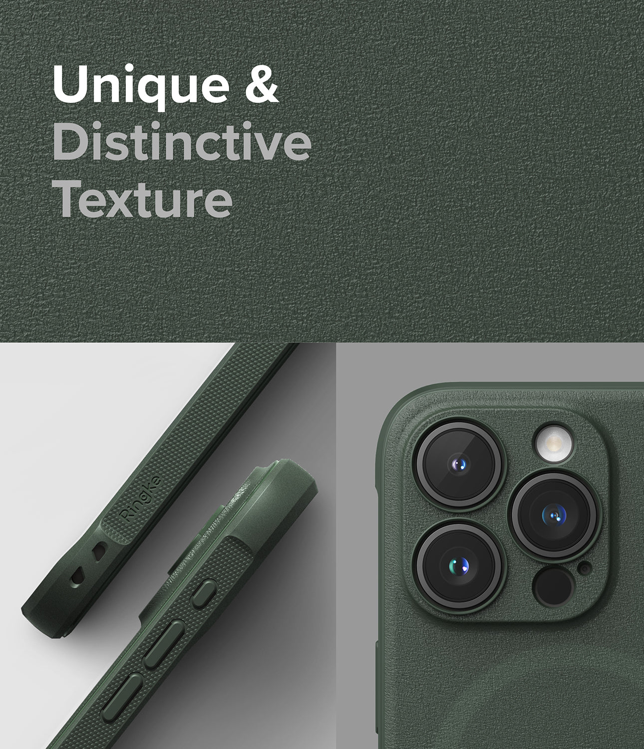 iPhone 15 Pro Case | Onyx Magnetic - Dark Green - Unique and Distinctive Texture.