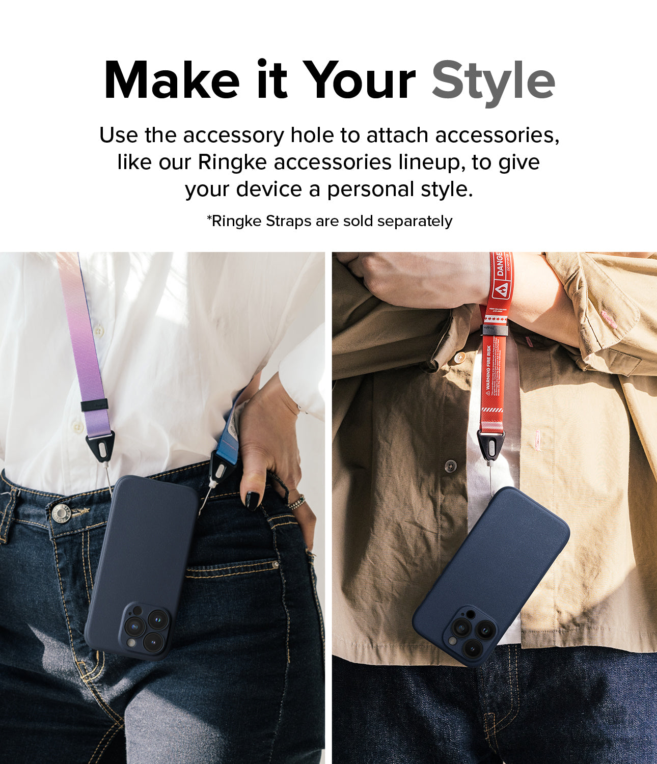 iPhone 15 Pro Case | Onyx - Navy - Make it Your Style. Use the accessory hole to attach accessories, like our Ringke accessories, to give your device a personal style.