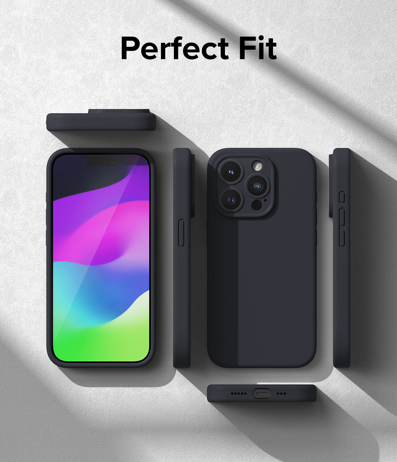 iPhone 15 Pro Case | Silicone Magnetic - Deep Blue - Perfect Fit.