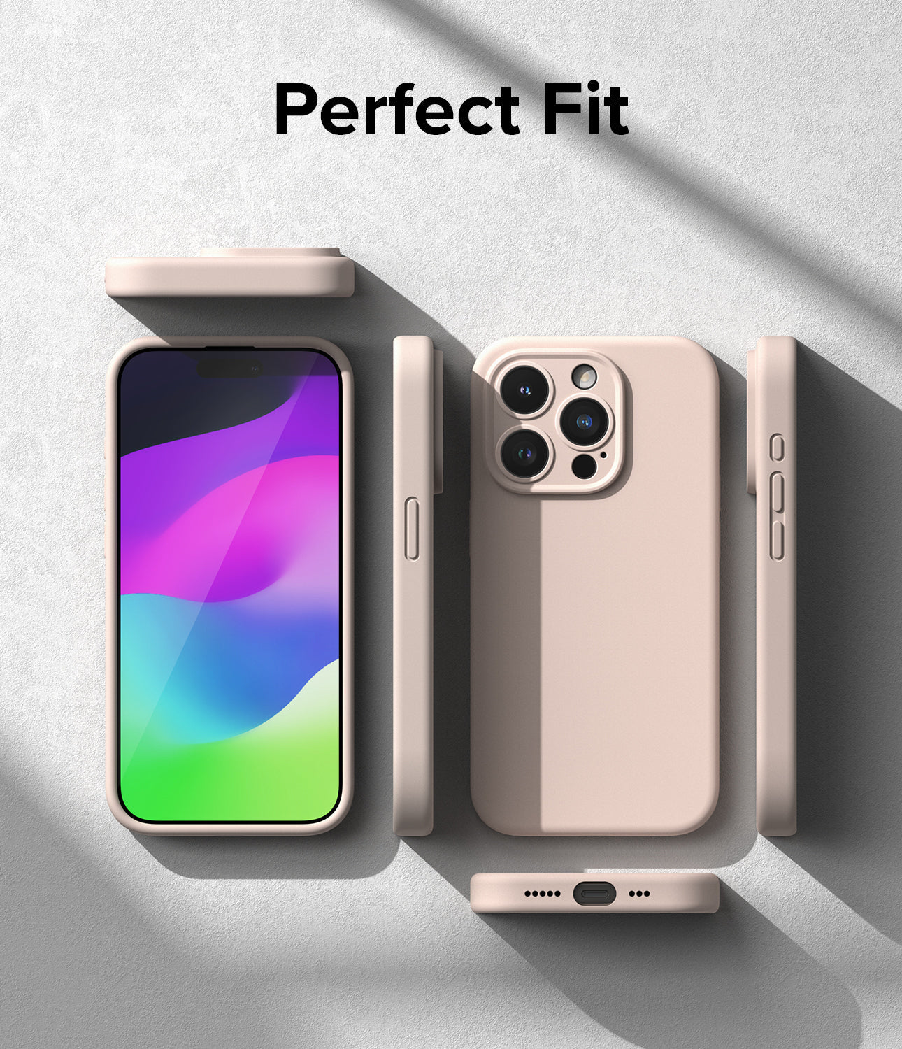 iPhone 15 Pro Case | Silicone Magnetic - Sand Pink - Perfect Fit