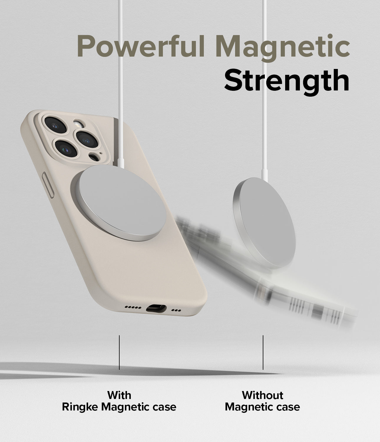 iPhone 15 Pro Case | Silicone Magnetic - Stone - Powerful Magnetic Strength