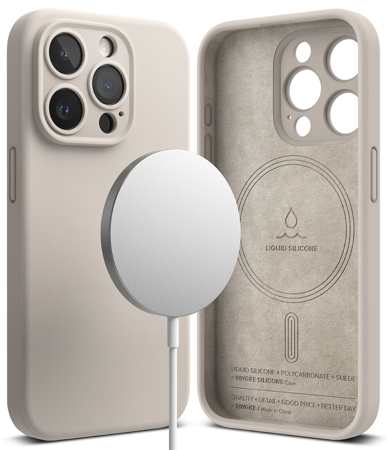 iPhone 15 Pro Case | Silicone Magnetic - Stone