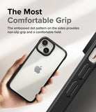 iPhone 15 Case | Fusion Bold Clear/Black - The Most Comfortable Grip. The embossed dot pattern on the sides provides non-slip grip and a comfortable hold.