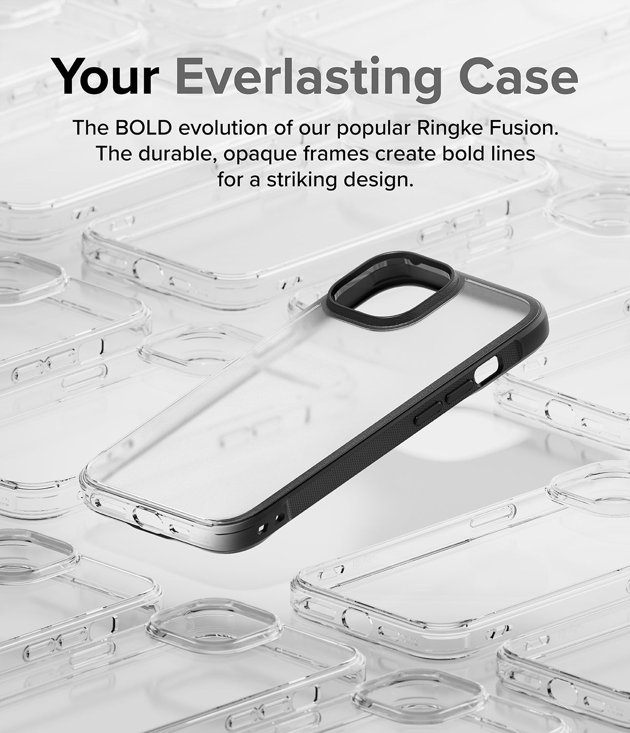 iPhone 15 Case | Fusion Bold Matte/Black - Your Everlasting Case. The BOLD evolution of our popular Ringke Fusion. The durable, opaque frames create bold lines for a striking design.