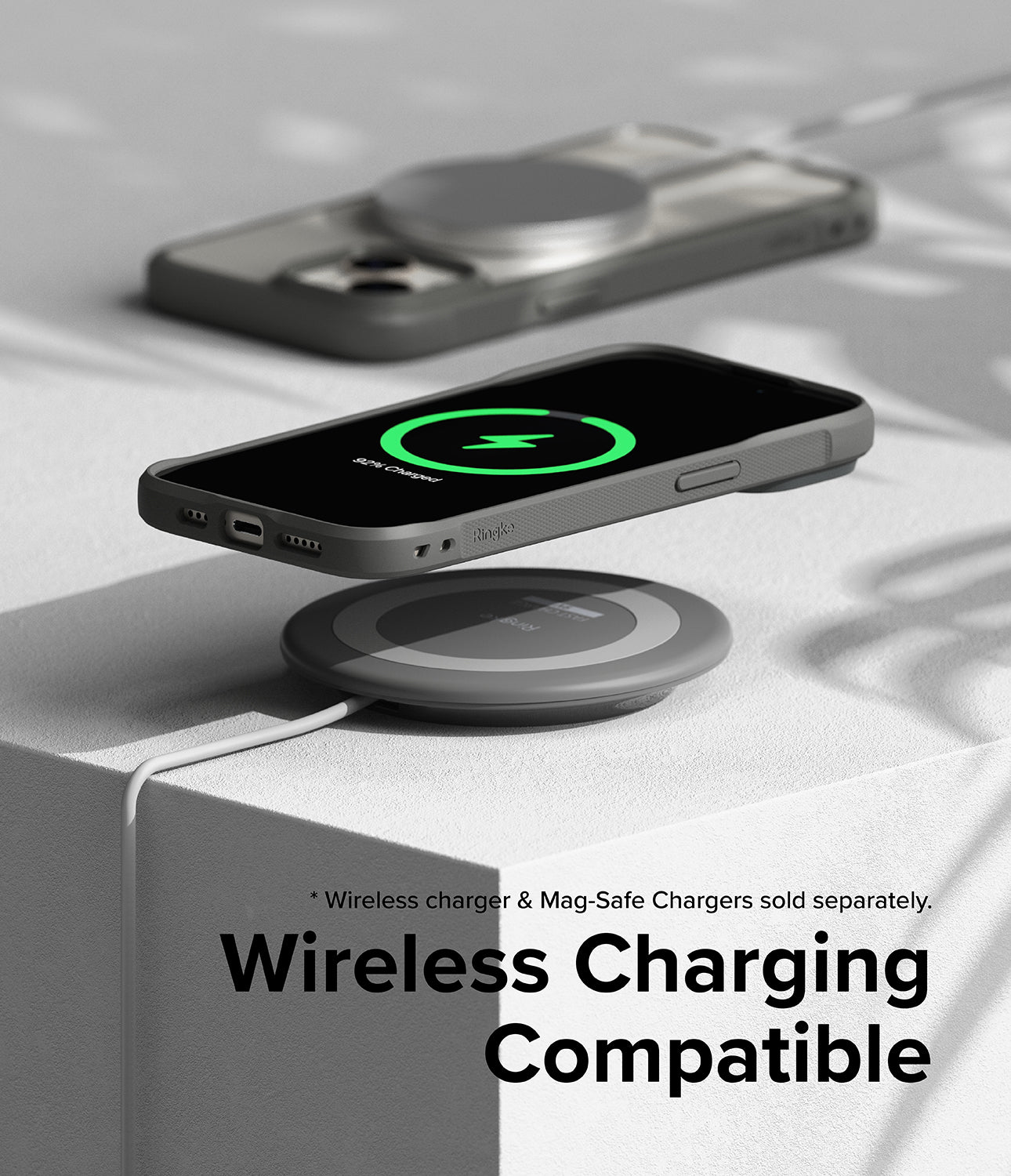 iPhone 15 Case | Fusion Bold Matte/Gray - Wireless Charging Compatible.