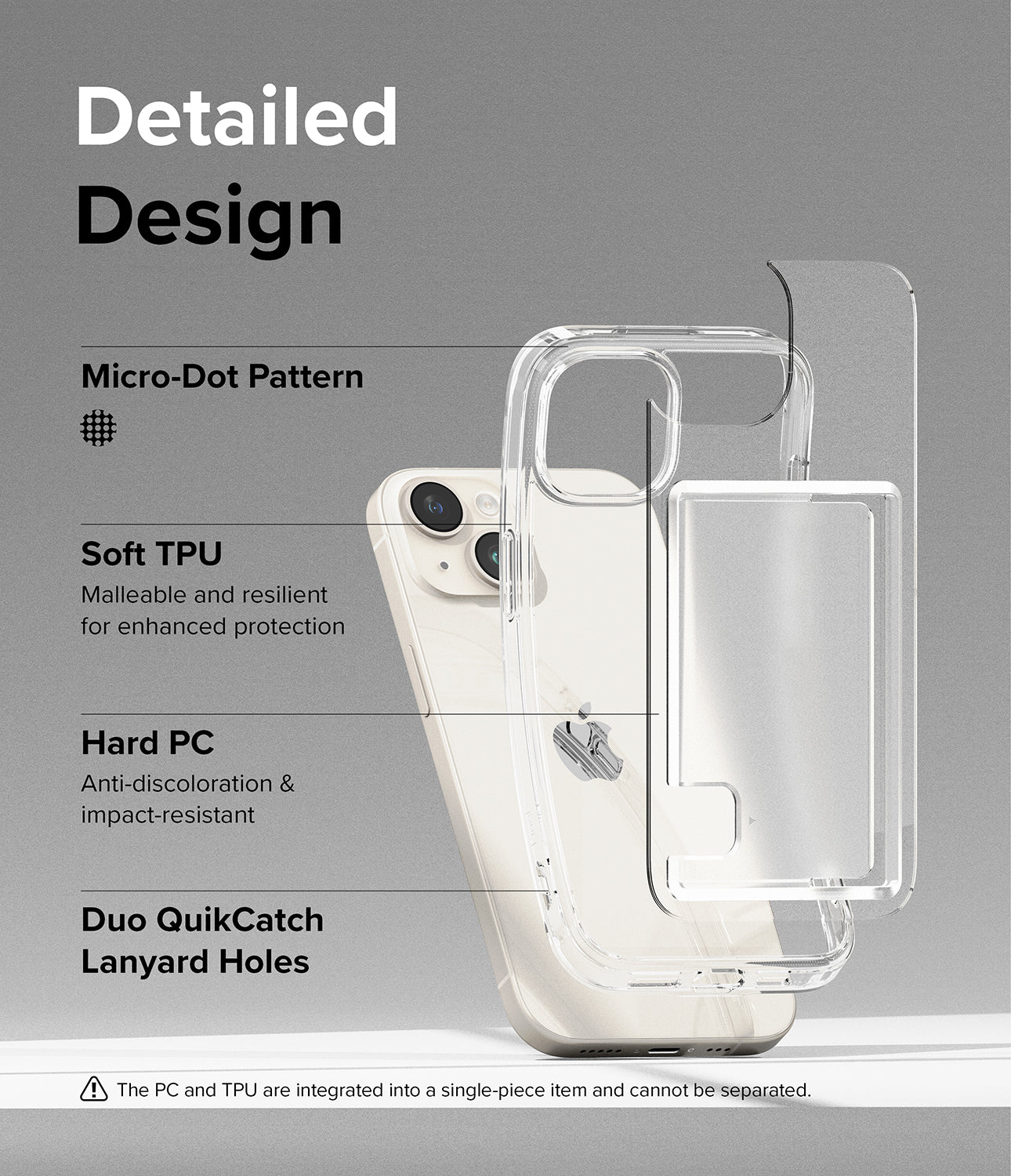 iPhone 15 Case | Fusion Card - Detailed Design. Micro-Dot Pattern. Malleable and resilient for enhanced protection with Soft TPU. Anti-discoloration and impact-resistant with Hard PC. Duo QuikCatch Lanyard Holes.