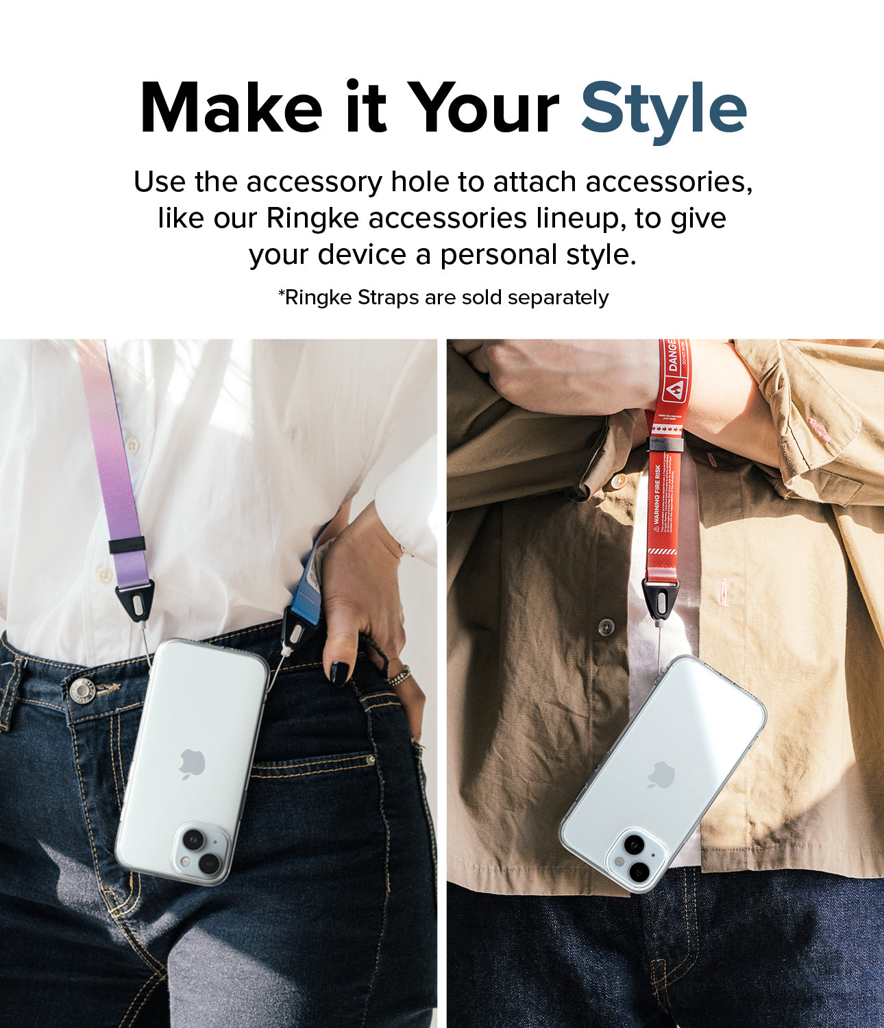 iPhone 15 Case | Fusion - Clear - Make it Your Style. Use the accessory hole to attach accessories, like our Ringke accessories lineup, to give your device a personal style.