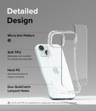iPhone 15 Case | Fusion - Clear - Detailed Design. Micro-Dot Pattern. Malleable and resilient for enhanced protection. Anti-discoloration and impact-resistant with Hard PC. Duo QuikCatch Lanyard Holes.