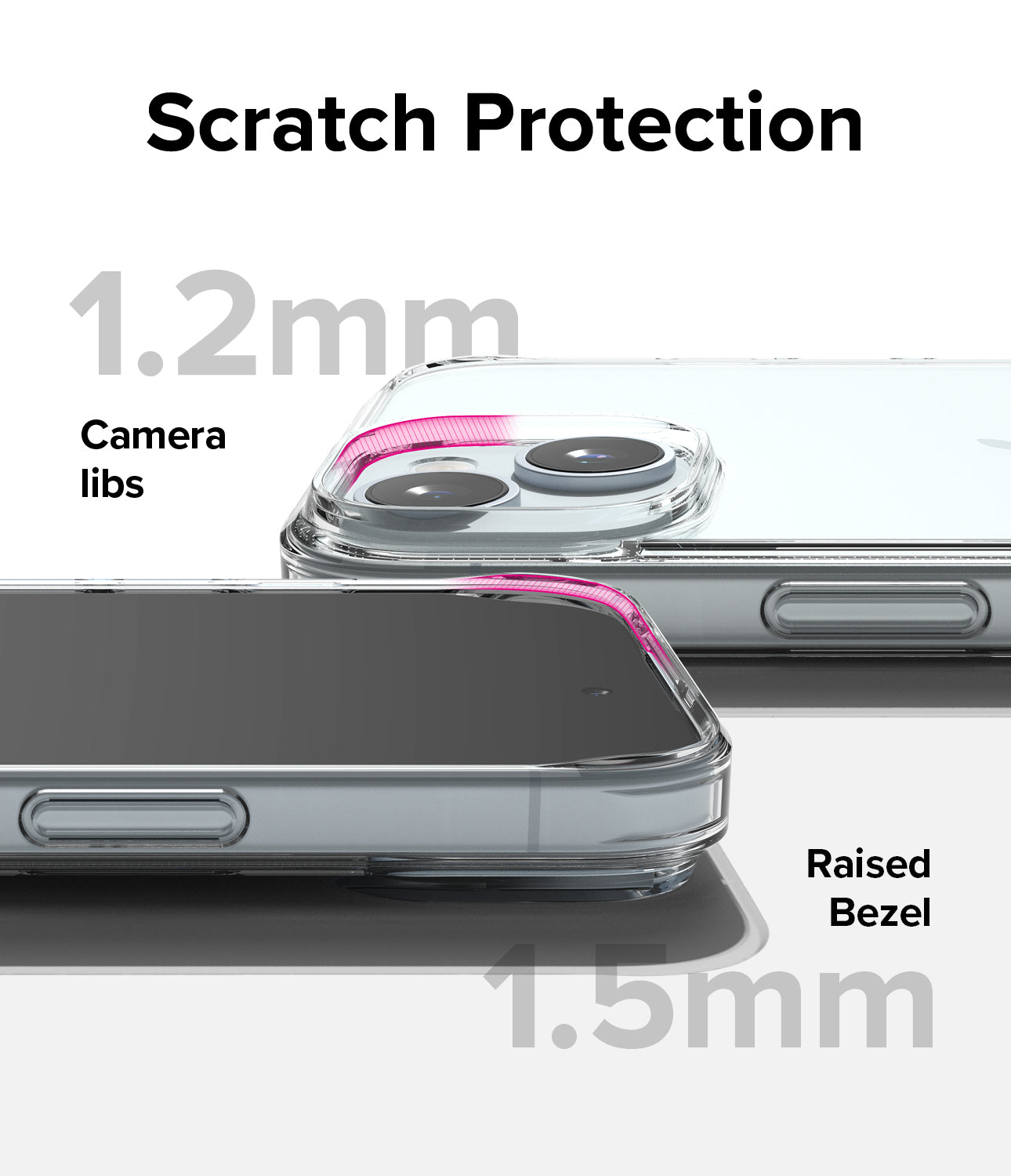 iPhone 15 Case | Fusion - Clear - Scratch Protection Camera Lips. Raised Bezel.