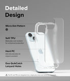 iPhone 15 Case | Fusion - Matte Clear - Detailed Design. Micro-Dot Pattern. Malleable and resilient for enhanced protection. Anti-discoloration and impact-resistant with Hard PC. Duo-QuikCatch Lanyard Holes.