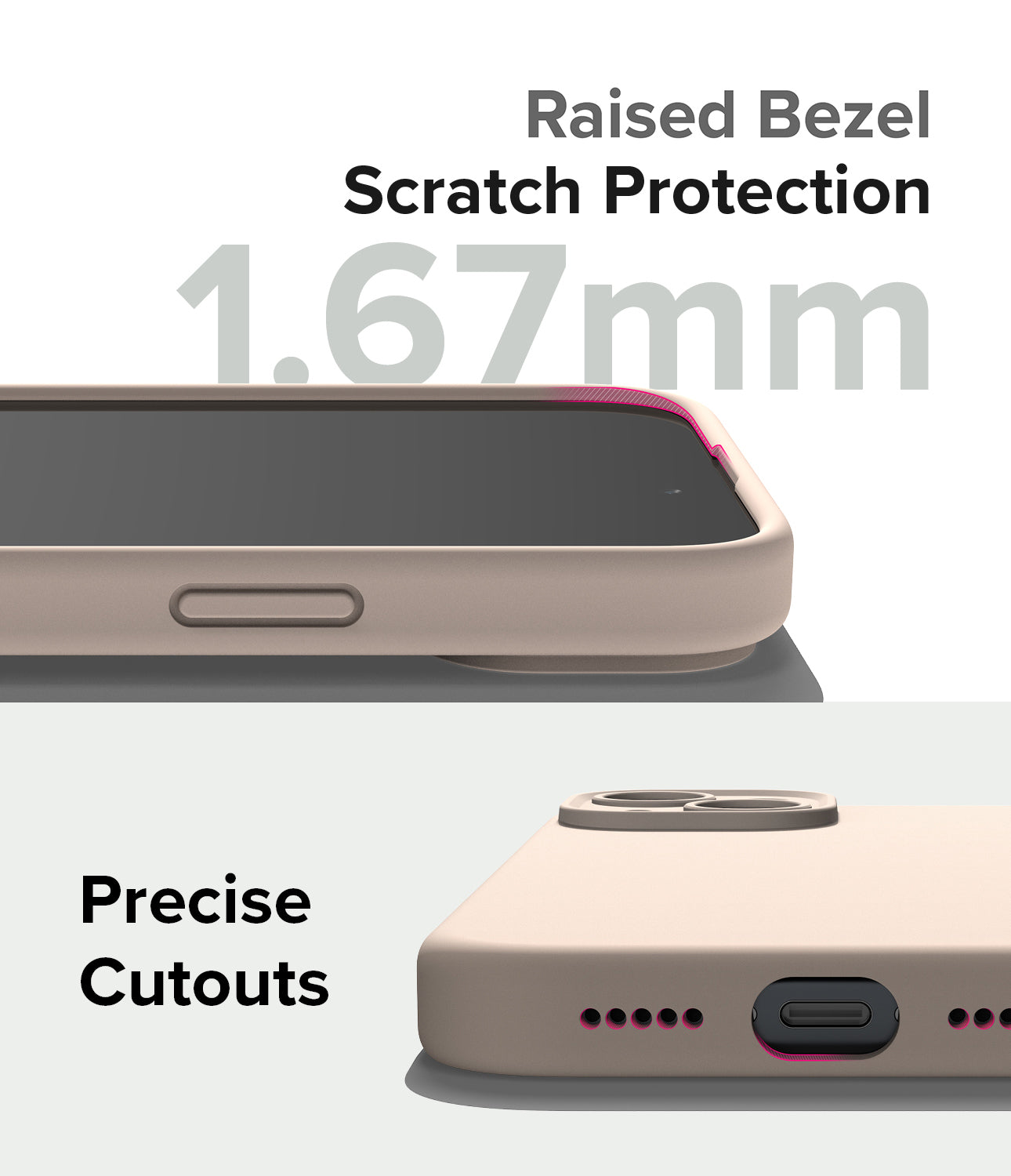 iPhone 15 Case | Silicone Magnetic - Pink Sand - Raised Bezel Scratch Protection. Precise Cutouts.