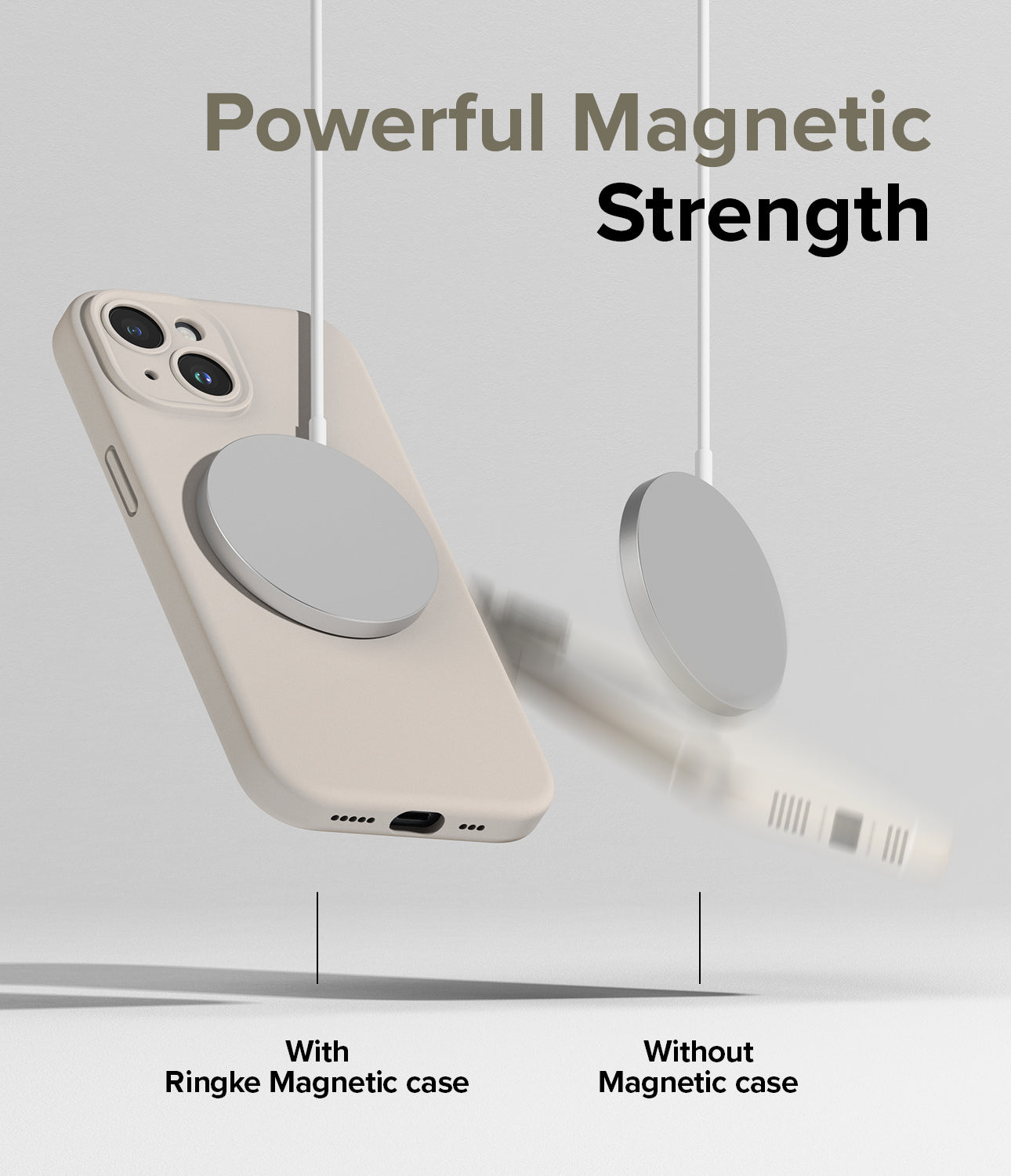 iPhone 15 Case | Silicone Magnetic - Stone - Powerful Magnetic Strength