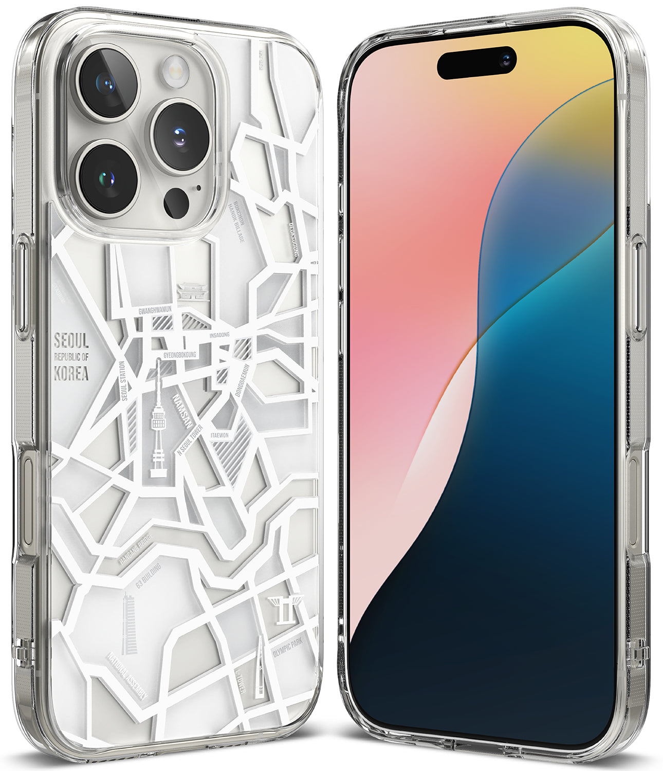 iPhone 16 Pro Max Case | Fusion Design - Seoul Map White