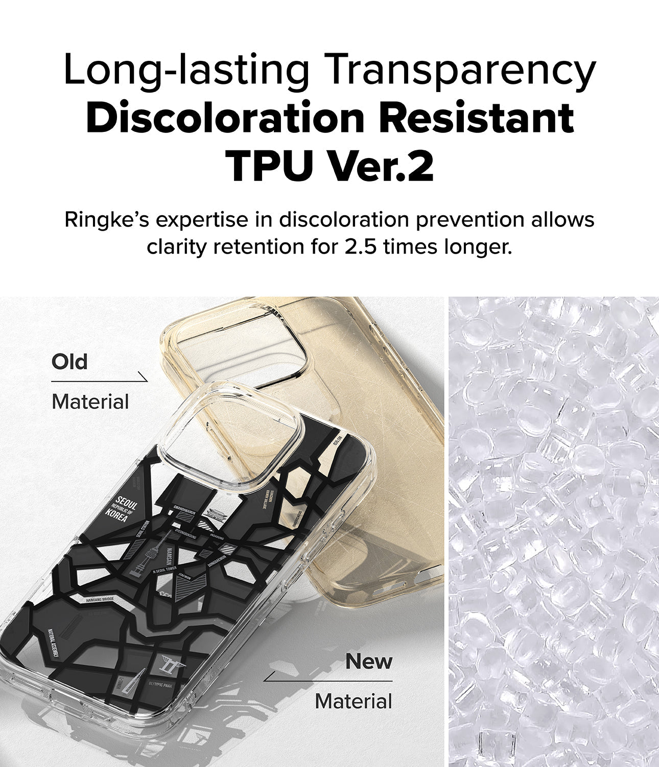 Long-lasting Transparency - Discoloration Resistant TPU Ver.2