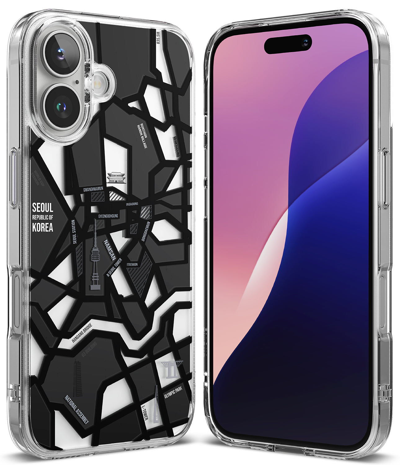 iPhone 16 Case | Fusion Design - Seoul Map Black