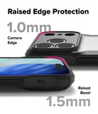 iPhone 17 pro max case with raised edge protection features on a white background