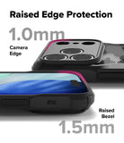 iPhone 17 Pro Max case with raised edge protection features on a while background