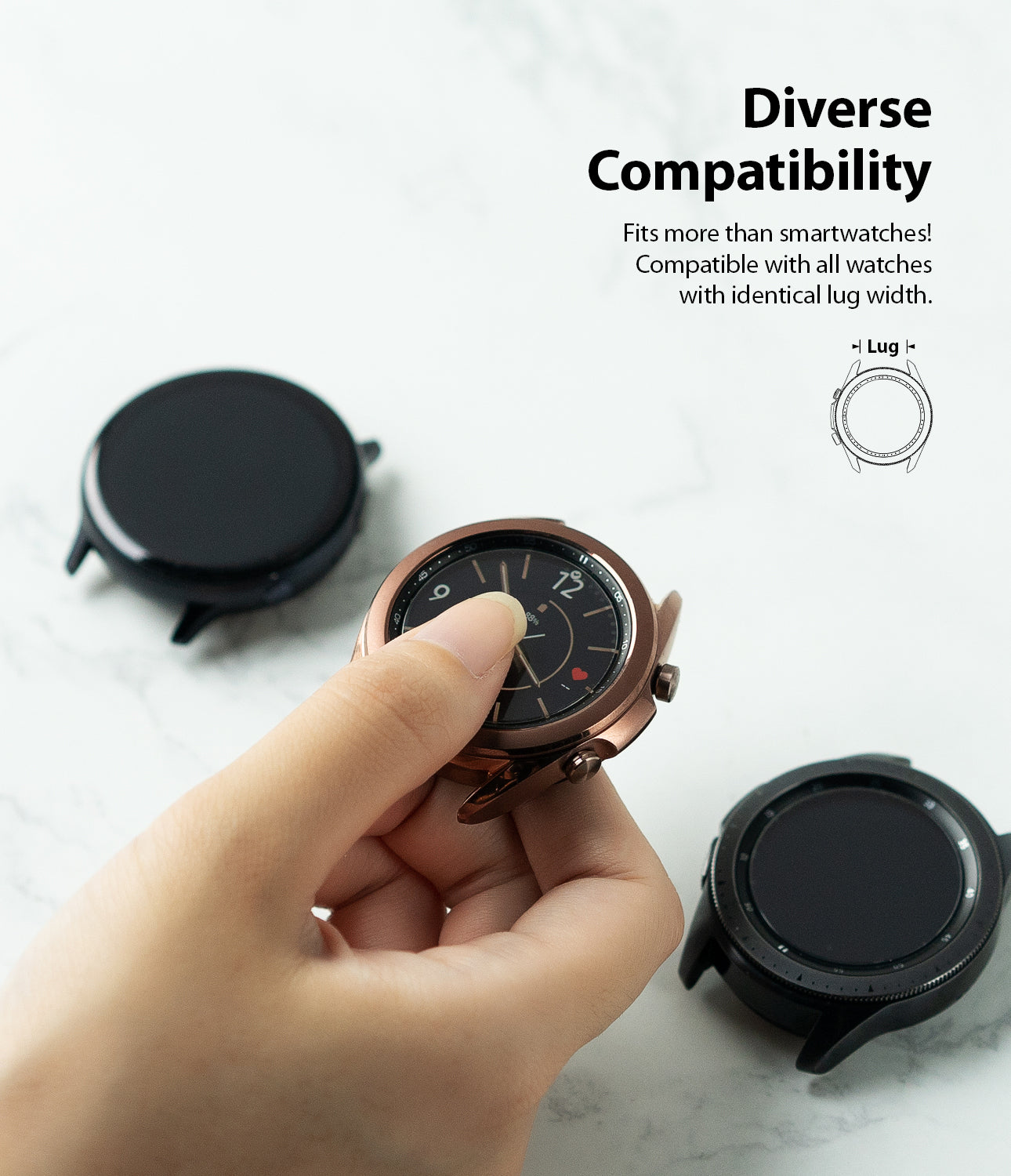 diverse compatibility - also compatible with same lug sized classic watches