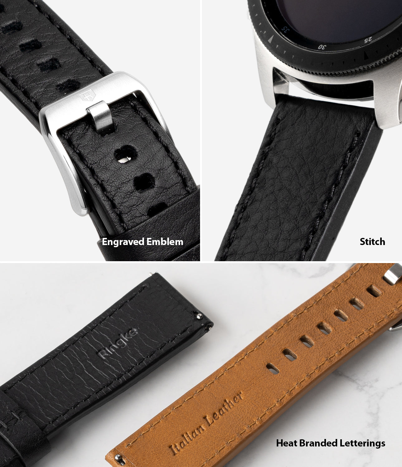 engraved emblem / stich / heat branded letterings