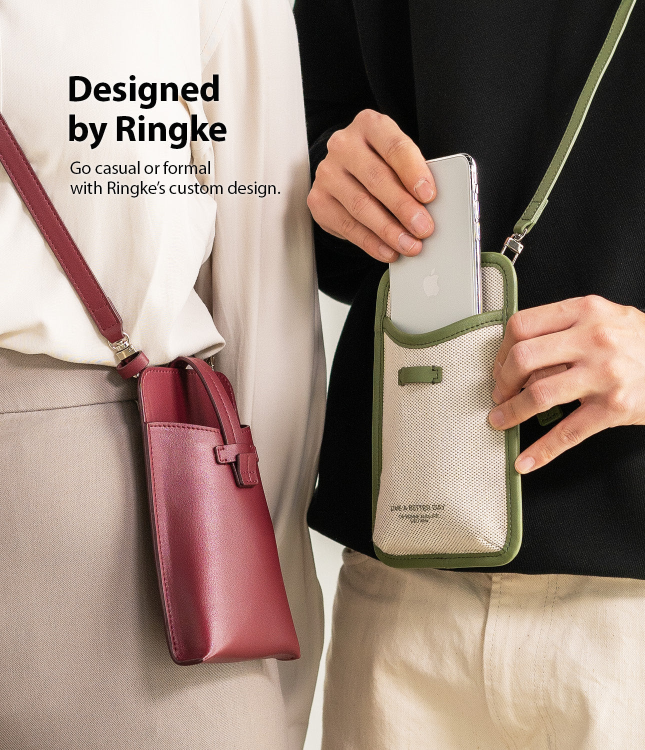 go casual or formal with ringke's custome design