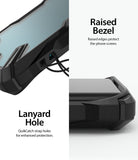 raised bezzel and lanyard hole to attach additional accessories