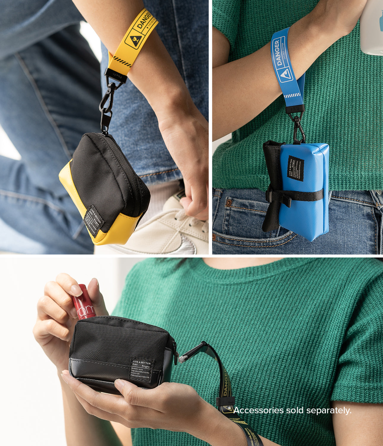 Mini Pouch Tarpaulin | Roll Top - Made of durable tarpaulin and nylon, The unique roll-top bag design, The high-quality zipper on the back, Dimension of 100 x 70 x 35mm