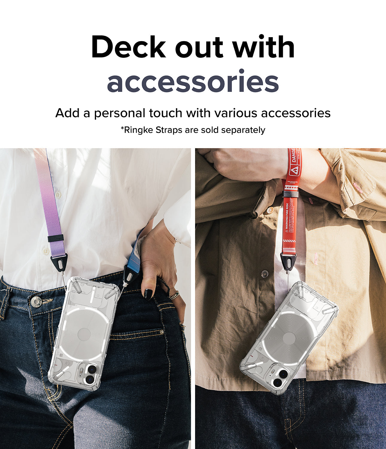 Nothing Phone (2) Ringke Fusion-X Clear/Smoke Black - Military Grade Drop Protection