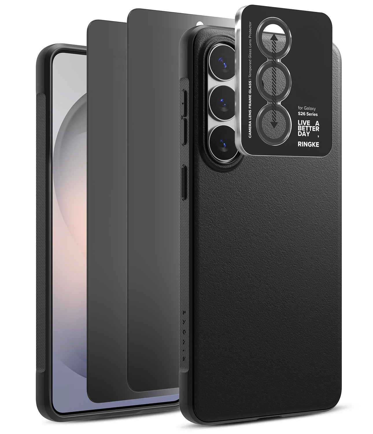 group-Black / + Privacy Screen Protector & Camera Lens Frame Glass (2P)