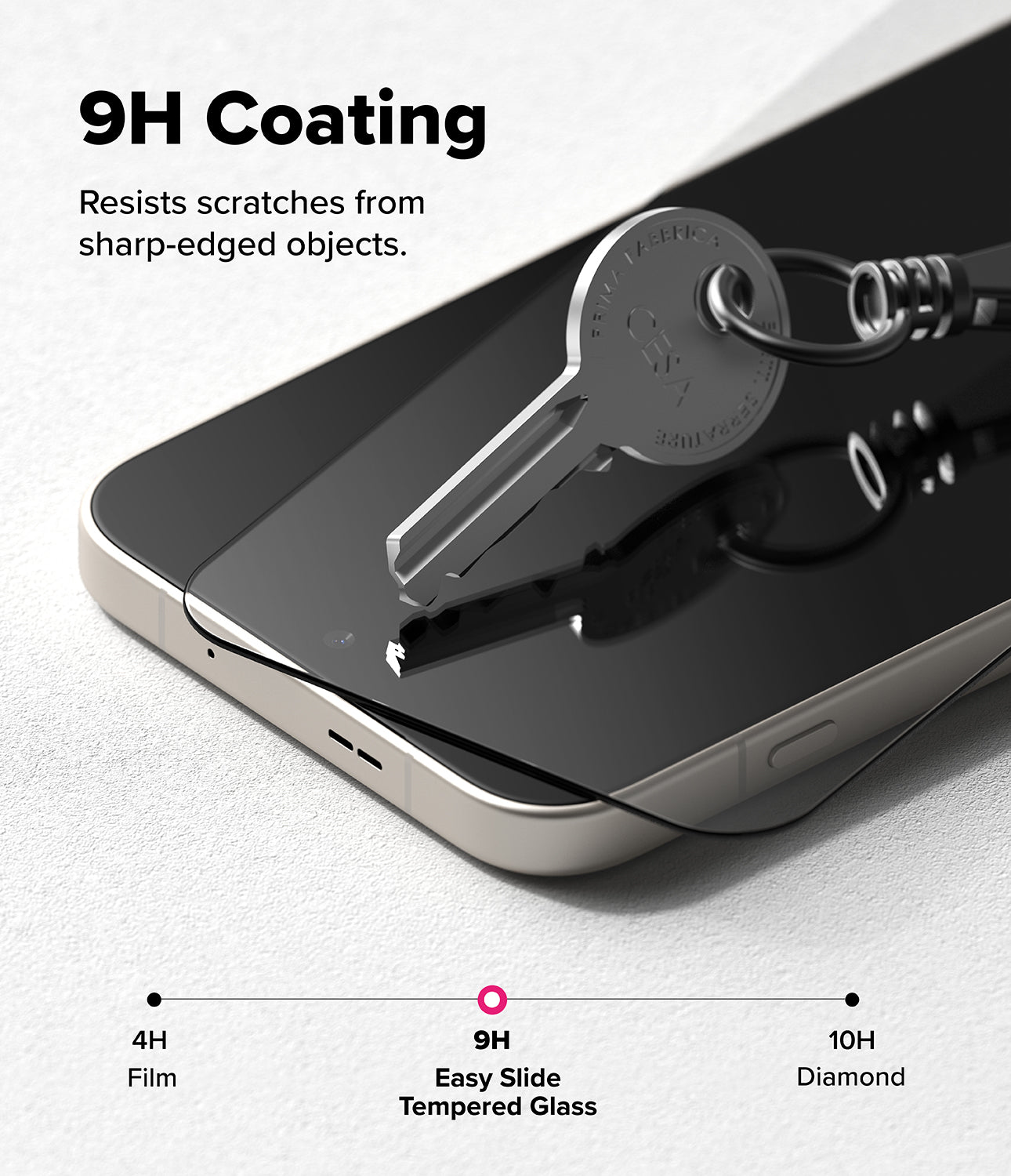Ringke Easy Slide Tempered Glass for OnePlus 15 Screen Protector. Text reads “9H Coating”