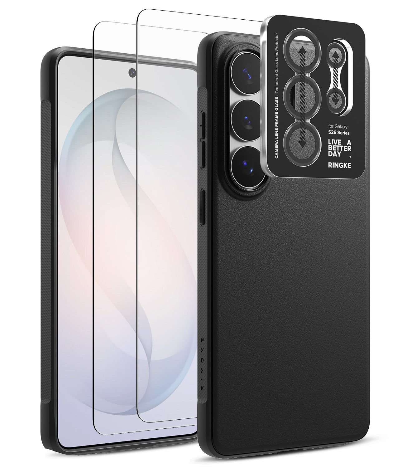 group-Black / + Screen Protector & Camera Lens Frame Glass (2P)