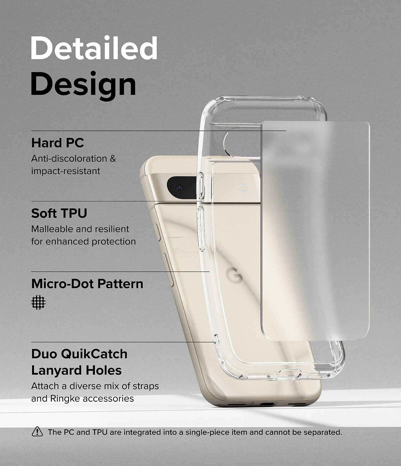 Google Pixel 8a Case | Fusion - Matte Clear - Detailed Design. Anti-discoloration and impact-resistant with Hard PC. Malleable and resilient for enhanced protection with Soft TPU. Micro-Dot Pattern. Attach a diverse mix of straps and Ringke accessories with Duo QuikCatch Lanyard Holes.