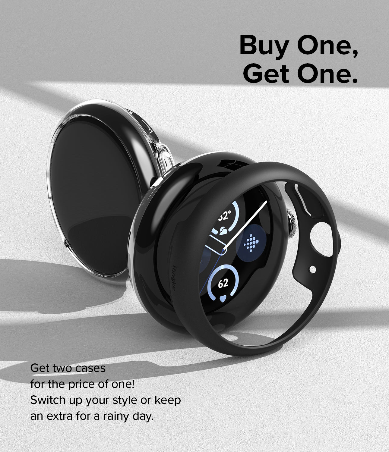 Google Pixel Watch 2 | Slim (2P) - Buy One, Get One. Get two cases for the price of one! Switch up your style or keep an extra for a rainy day.