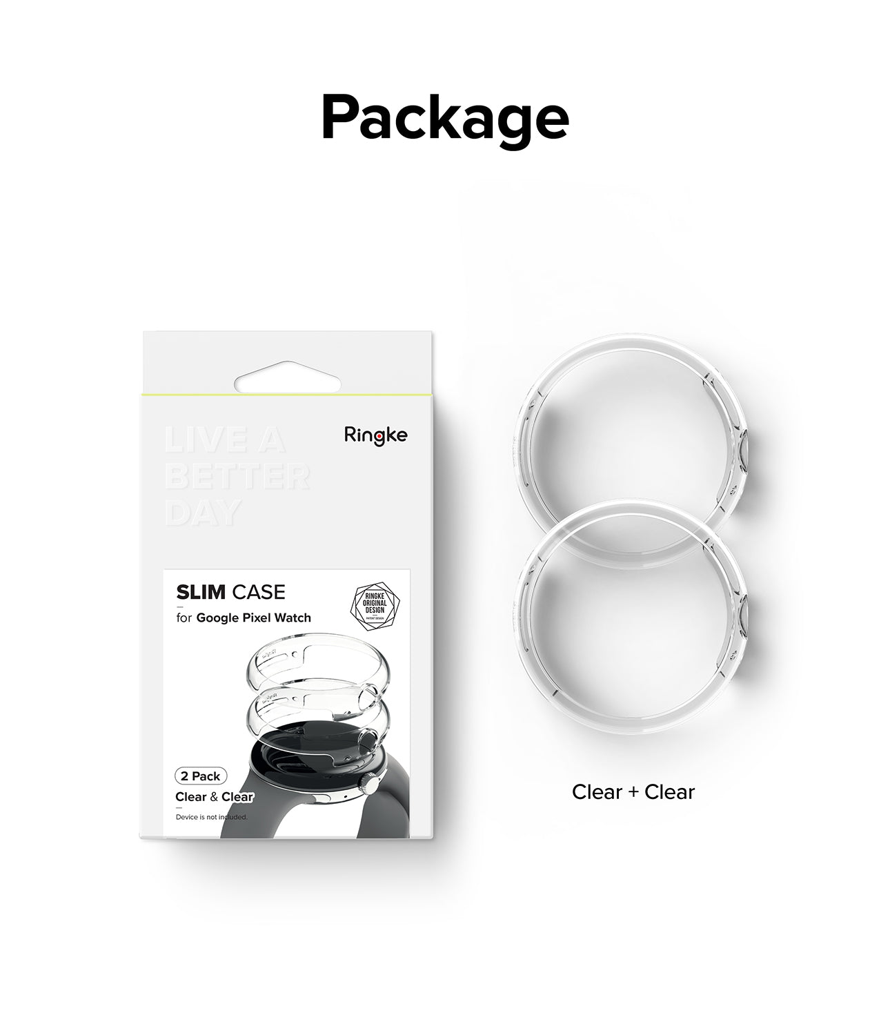 Ringke Pixel Watch Slim Case Package 2P