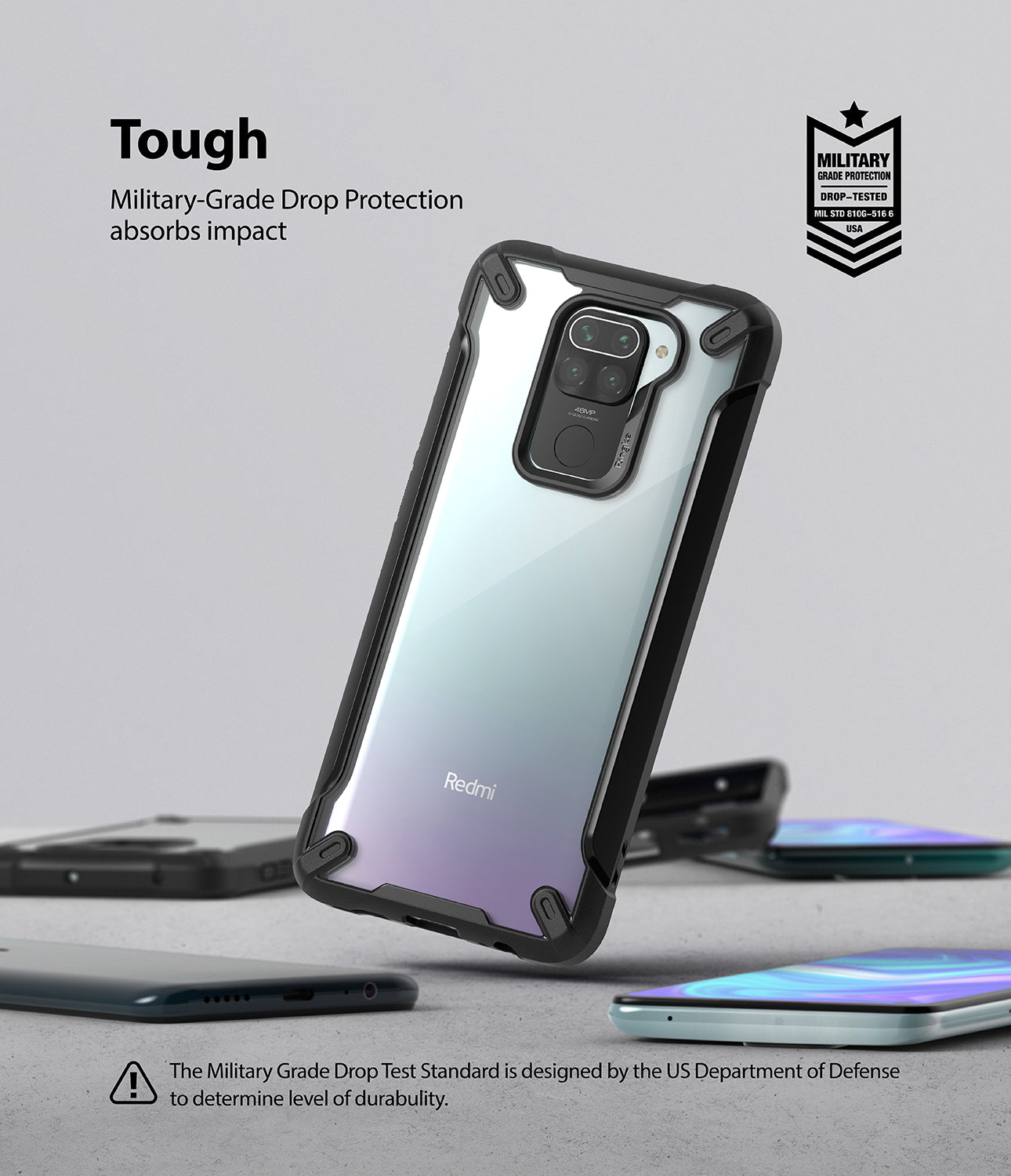 military grade drop protection absorbs impact