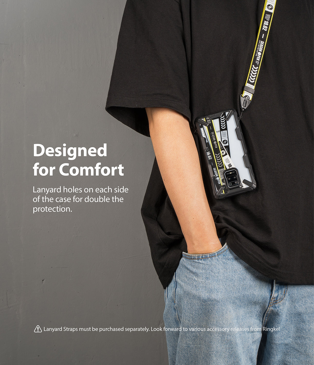 lanyard holes on each side of the case for double the protection