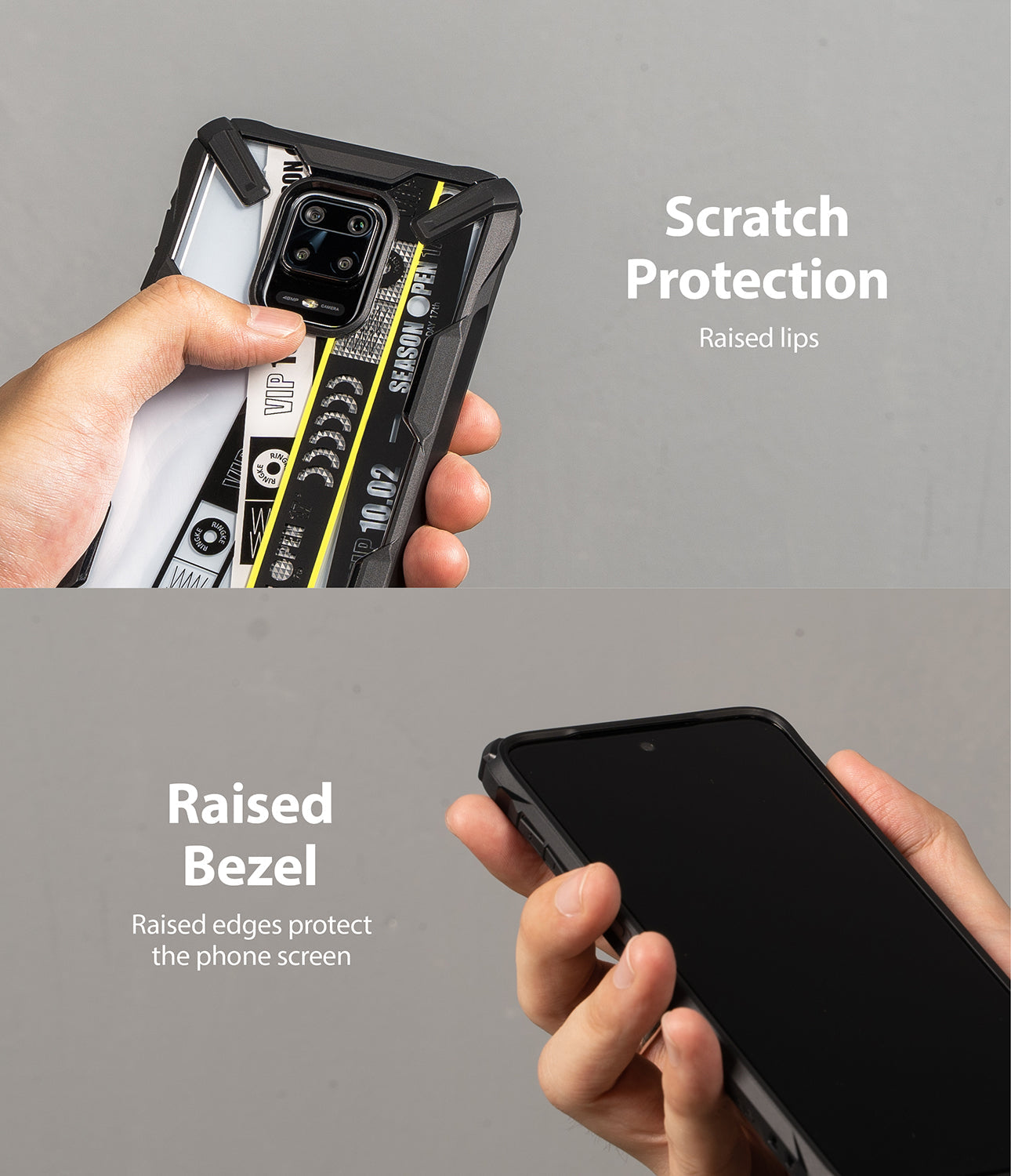 scratch protection with raised lips