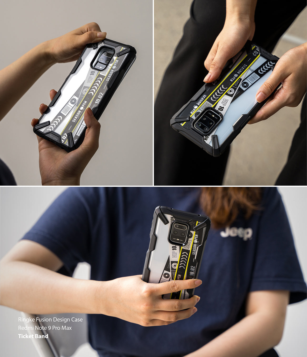 xiaomi redmi note 9 pro max / 9 pro / 9s case - ringke fusion-x design 01. ticket band