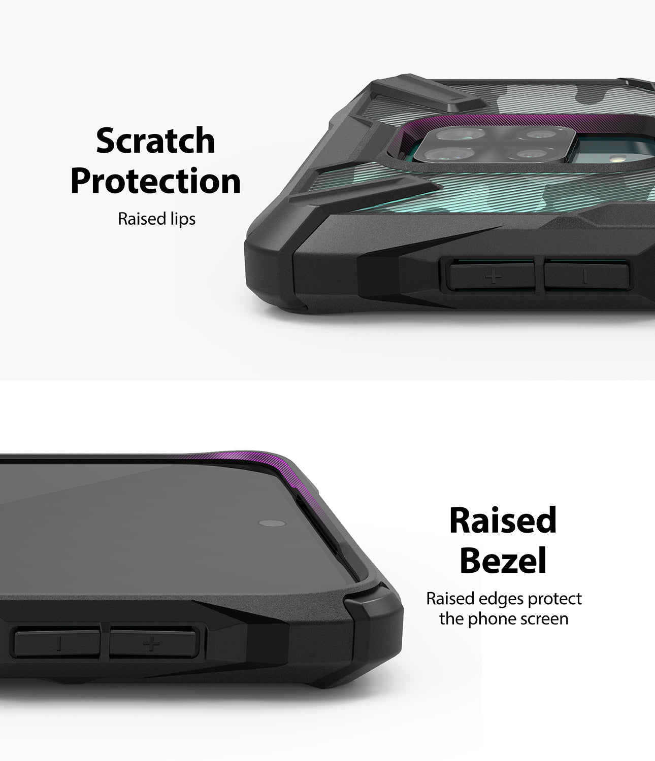 scratch protection with raised lips