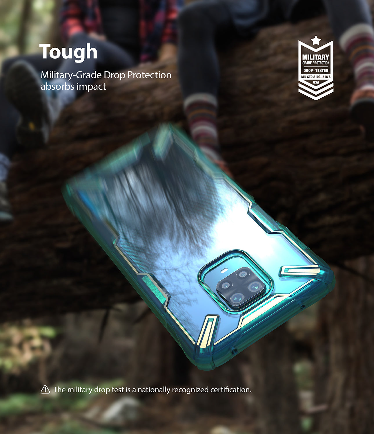 military-grade drop protection absorbs impact