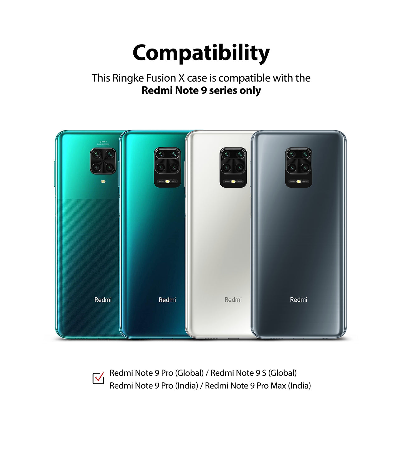 ringke fusion-x designed for xiaomi redmi note 9 pro / redmi note 9 pro max / redmi note 9s