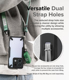 Redmi Note 13 Pro / Poco X6 Case | Fusion-X Black - Versatile Dual Strap Holes. The reduced strap hole size provides a cleaner design while improving the utility by allowing multiple accessories.