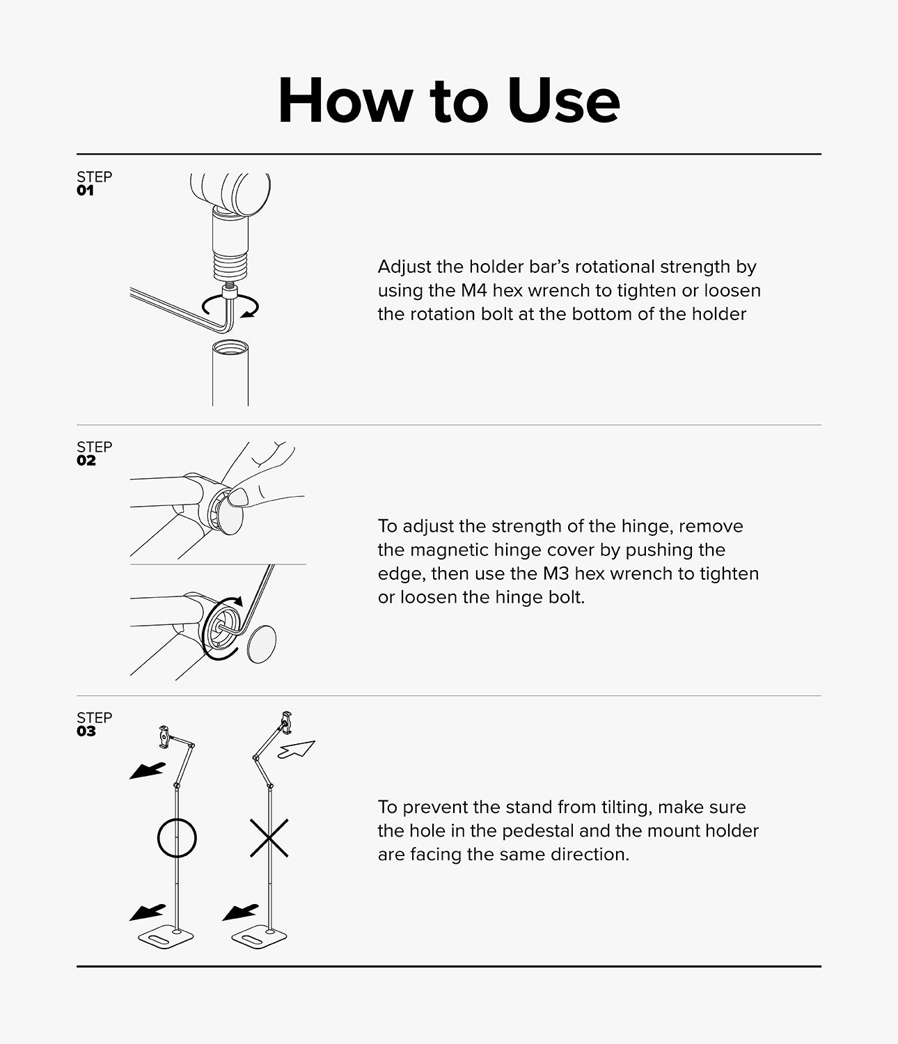 Ringke Stand Floor Holder - A numbered list of nine safety precautions for using the floor stand holder.