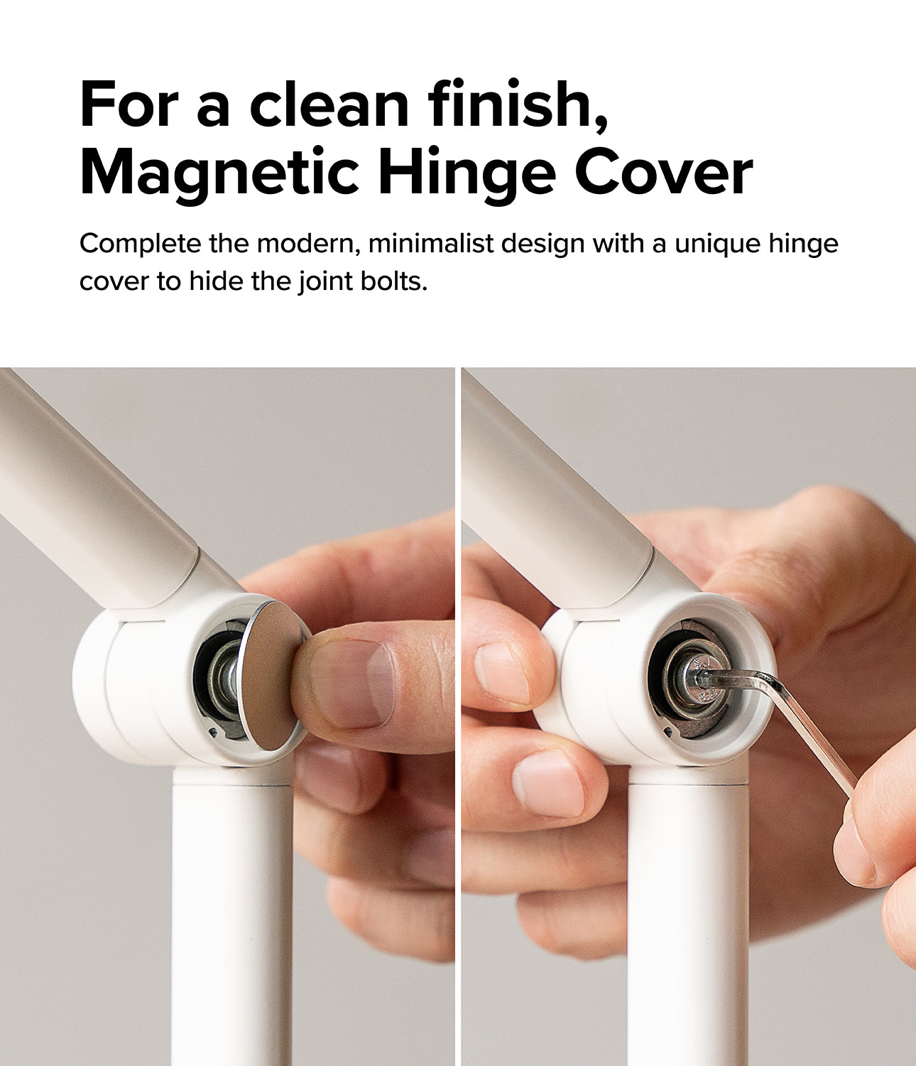 Ringke Stand Floor Holder - A white metal floor stand base designed to slide under furniture legs for stability.