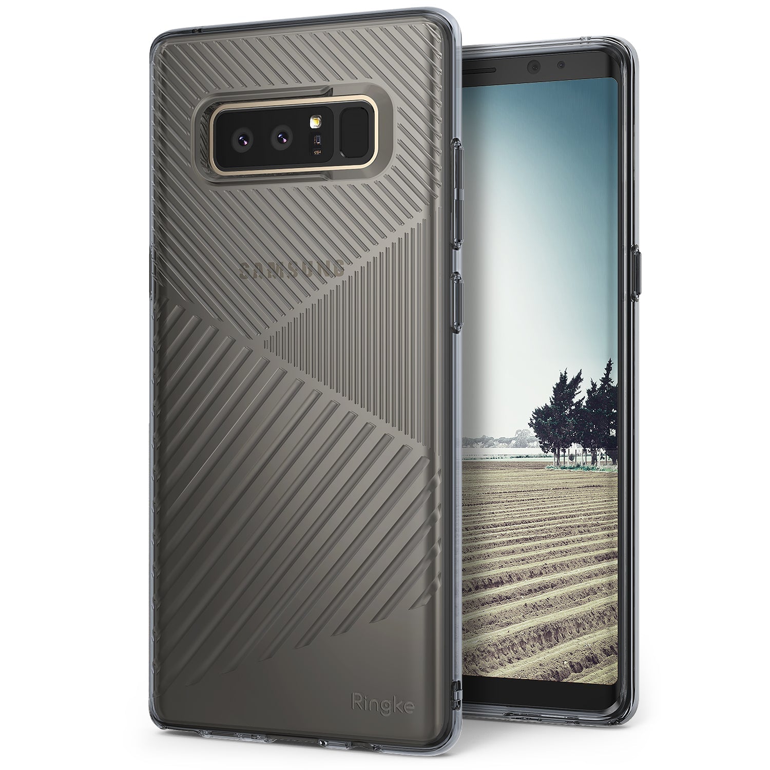 samsung galaxy note 8 ringke bevel case smoke black