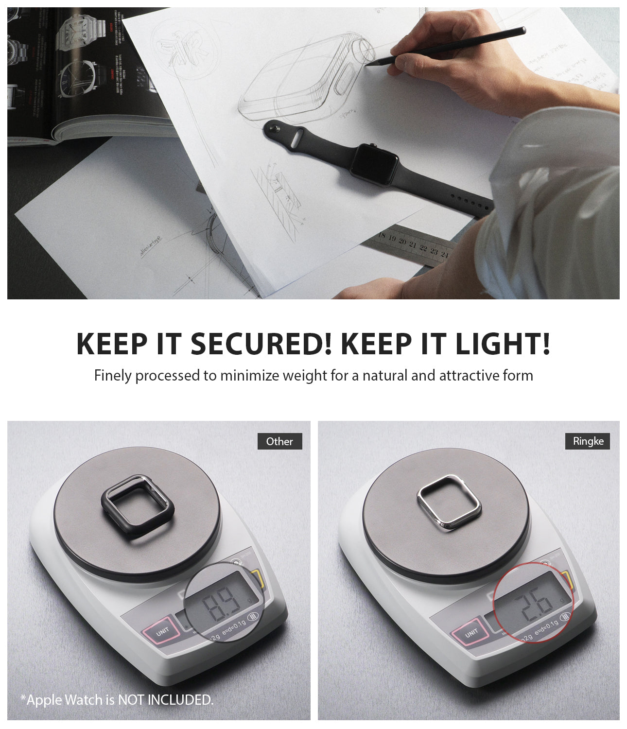 apple watch 3 2 1 38mm case ringke bezel styling stainless steel frame cover 38-01 lightweight