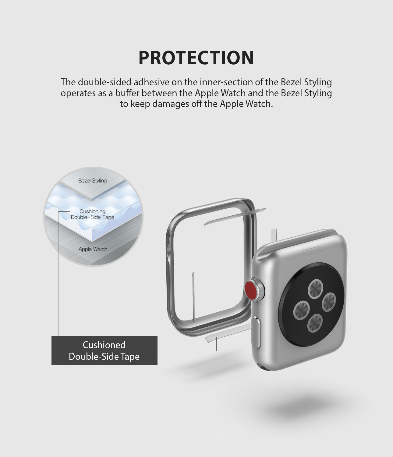 apple watch 3 2 1 42mm case ringke bezel styling stainless steel frame cover 42-40 protection