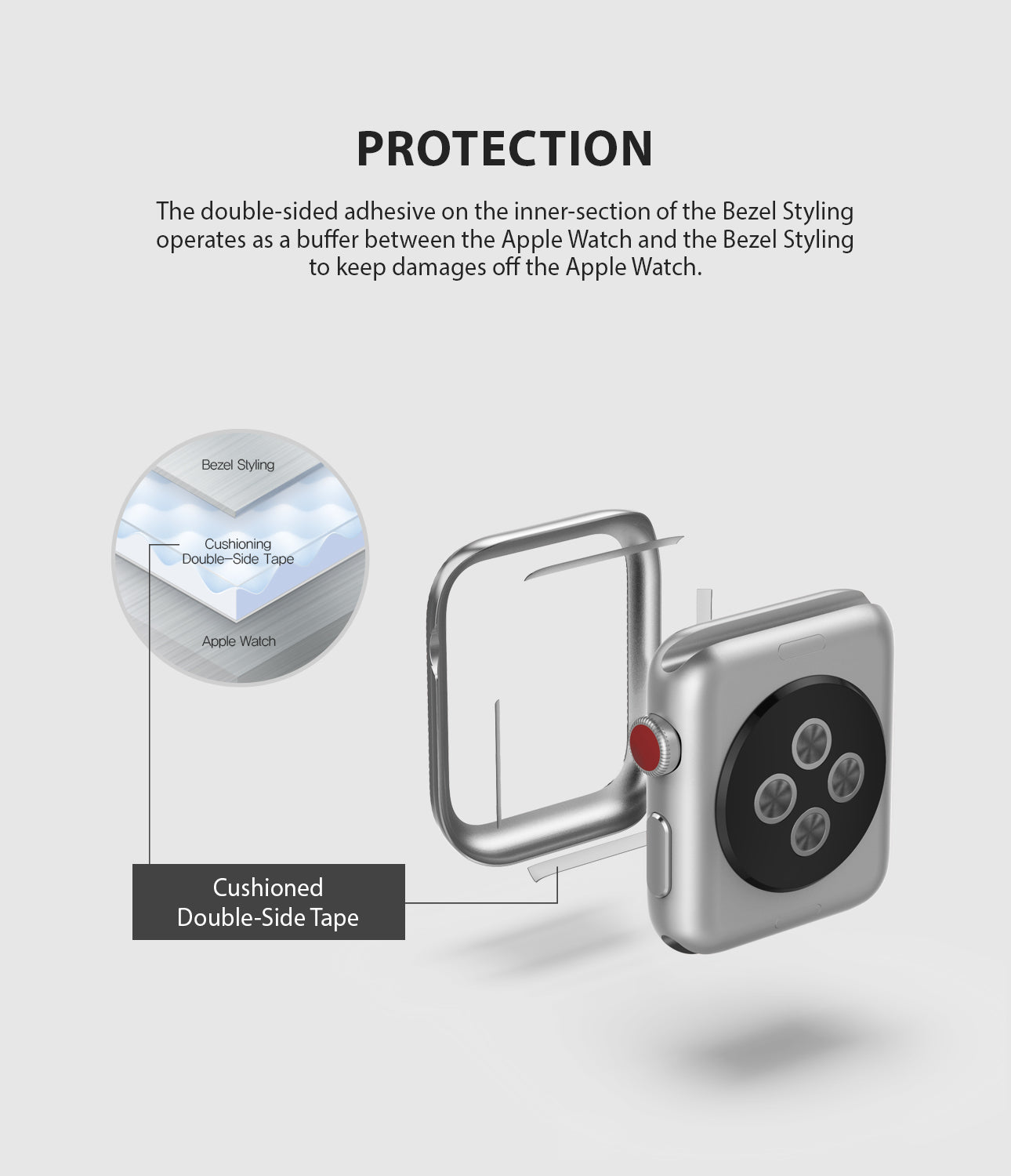 apple watch 3 2 1 42mm case ringke bezel styling stainless steel frame cover 42-42 protection